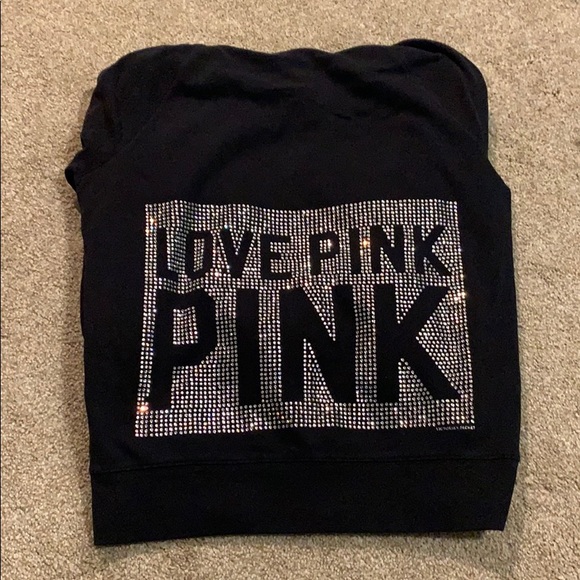 PINK Victoria's Secret Tops - Black Victoria Secret Zip Up Hoodie